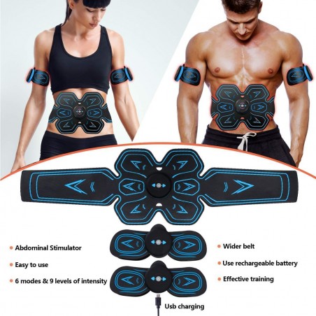 Electroestimulador de silicona recargable ABDOMINAL MUSCULAR para ABS y Brazos