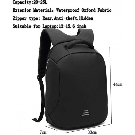 Mochila Anti-robo para portátil a prueba de agua 15.6" puerto USB para cargar