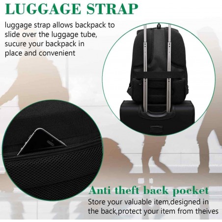 Mochila Anti-robo para portátil a prueba de agua 15.6" puerto USB para cargar