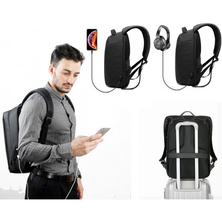 Mochila Anti-robo para portátil a prueba de agua 15.6" puerto USB para cargar