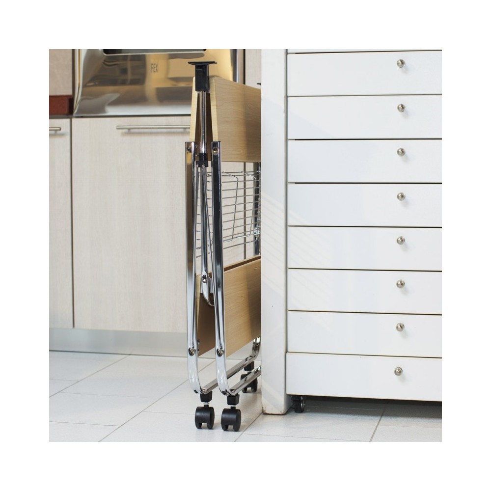 Carrito de cocina ROBLE plegable de madera...