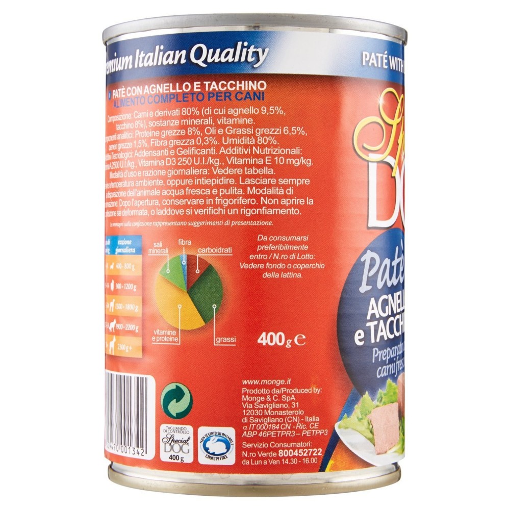 Pack 24 piezas Monge SPECIAL DOG Pate Cordero y...