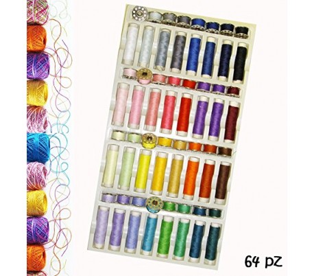 Set 64 piezas para la costura - Compuesto por hilos y bobinas de poliéster