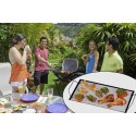 Bandeja 2 en 1 para la parrilla de la barbacoa / Placa de hierro para servir comida (40x22CM) - BBQ COLLECTION