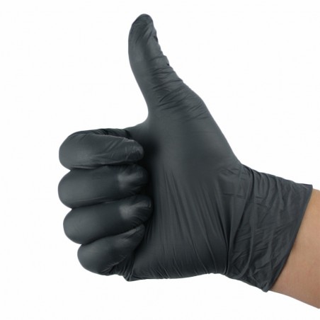 Caja guantes 100pz de NITRILO desechables NEGRO uso para tatuajes médicos o casa