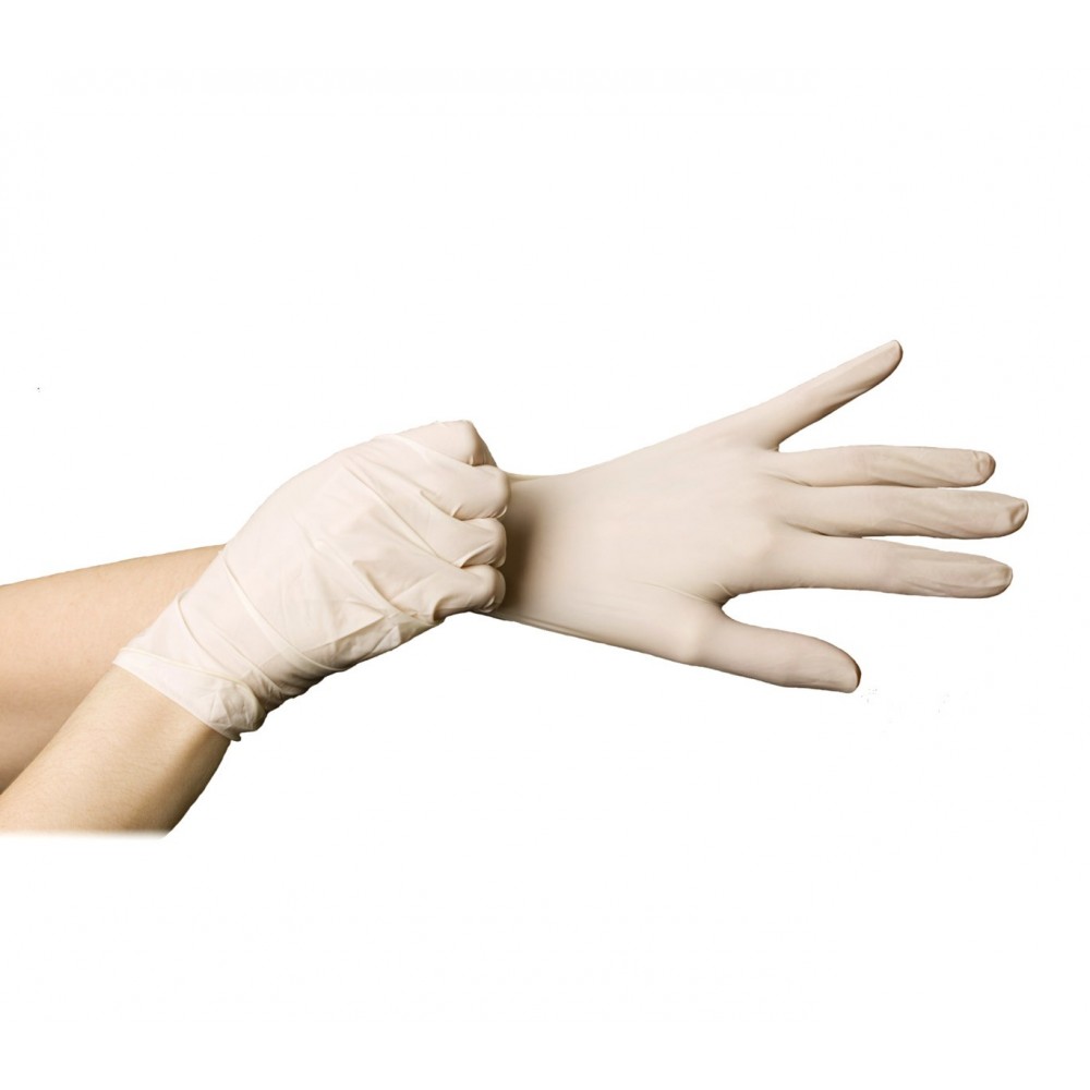 220603 Caja 100 pz guantes de látex desechables RILUX tamaños desde S hasta XL