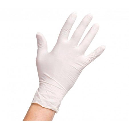 220603 Caja 100 pz guantes de látex desechables RILUX tamaños desde S hasta XL