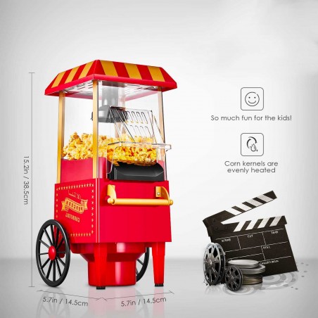 Máquina para hacer palomitas de maíz sin aceite vintage PIRAMIDEA 1200W A +++