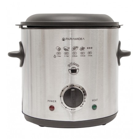 Freidora de aceite en acero Pyramidea FRG1500 900w 1.5L con cesta de metal