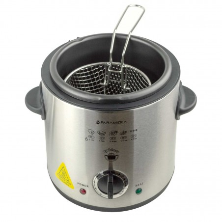 Freidora de aceite en acero Pyramidea FRG1500 900w 1.5L con cesta de metal