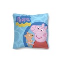 Cojín de PEPA PIG en color rosa y motivo de flores (42x42CM) en microfibra - Perfecto dormitorio infantil