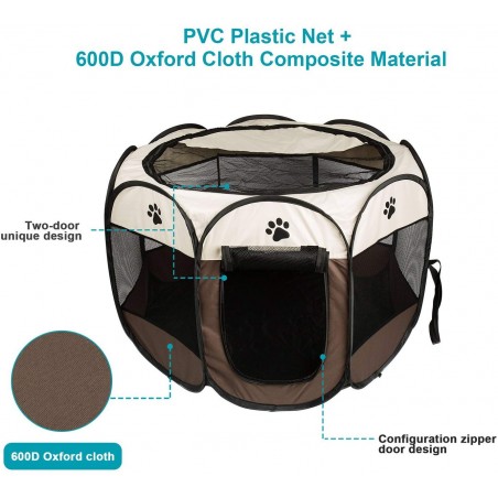 Tienda Box para perros recinto para animales pequeños Pop-Up Beige 76x58cm