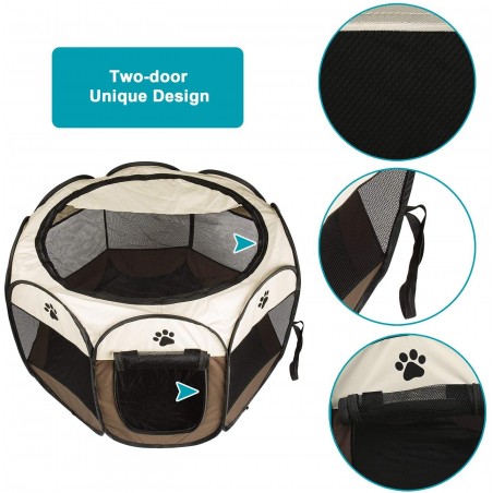 Tienda Box para perros recinto para animales pequeños Pop-Up Beige 76x58cm