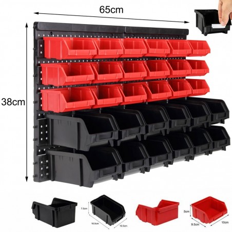 Cajonera de pared 30 cajones para herramientas de taller oficina o garaje