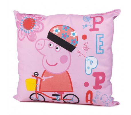 Cojín de PEPA PIG en color celeste y motivo oso de peluche (42x42CM) en microfibra - Perfecto dormitorio infantil