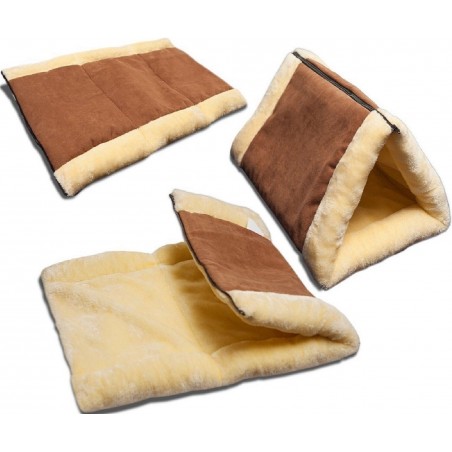 Túnel para gatos y perros transformable en alfombra para mascotas de felpa