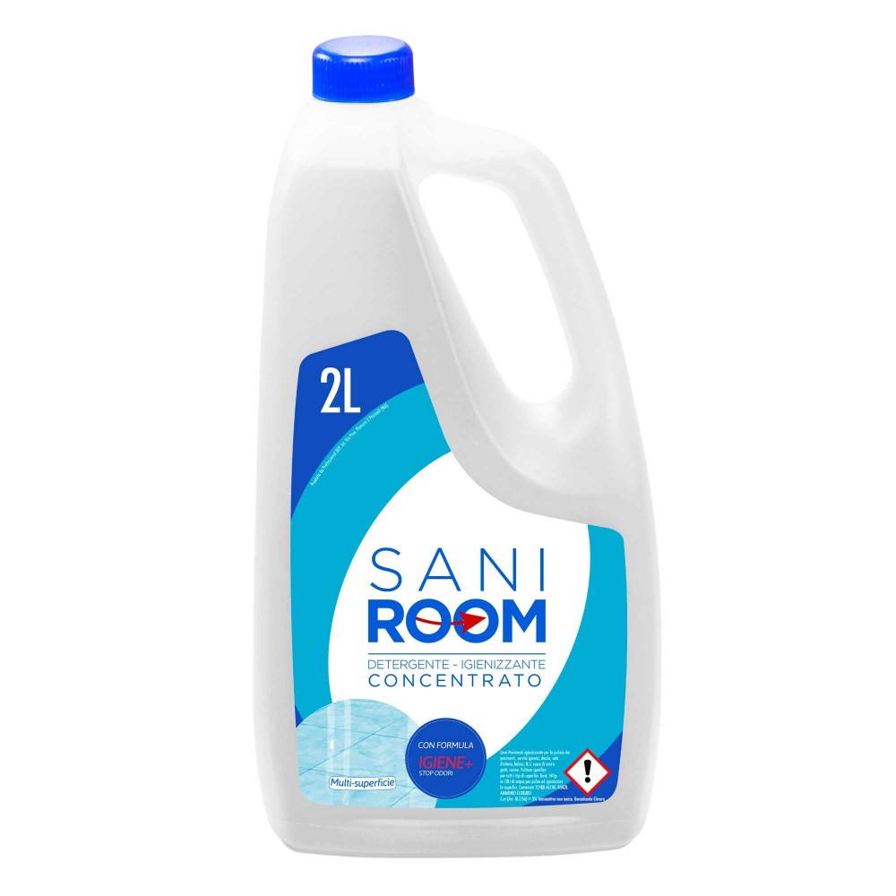 SANIROOM limpiador desinfectante para suelo 2 LT fórmula de higiene + eucaliptol