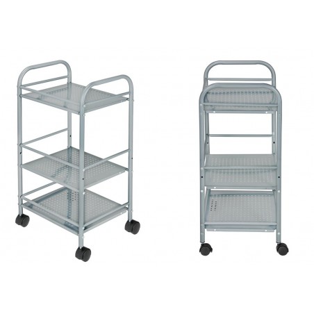 Carro multifunción para objetos 4 ruedas giratorias y 3 niveles 40 x 35 x 75 cm