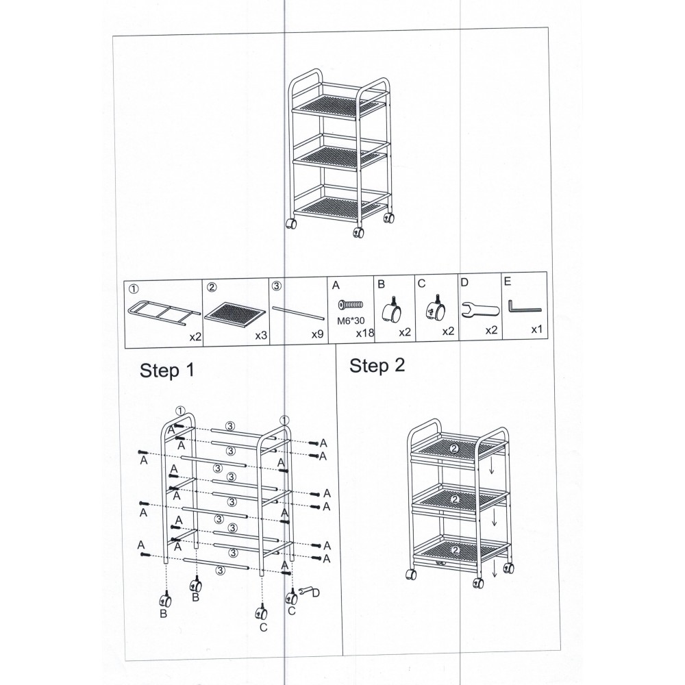 Carro multifunción para objetos 4 ruedas...