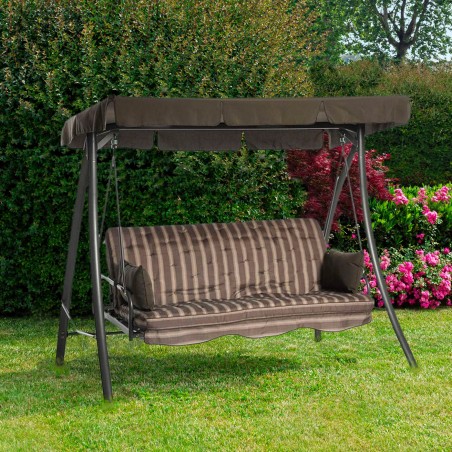 Mecedora de hierro reclinable ROYAL de 3 plazas para exteriores 203x115xh170 cm