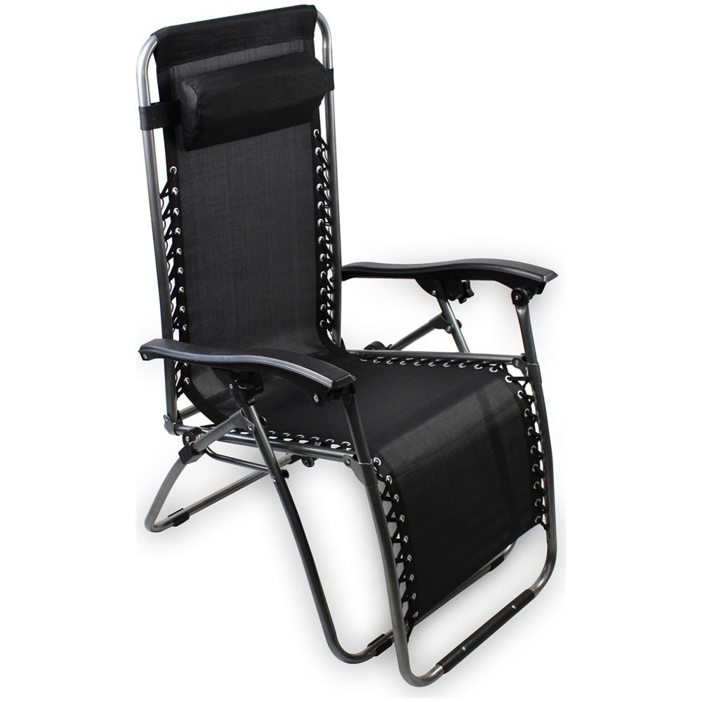 604001 Silla plegable EVERTOP reclinable GRAVITÀ ZERO NEGRO