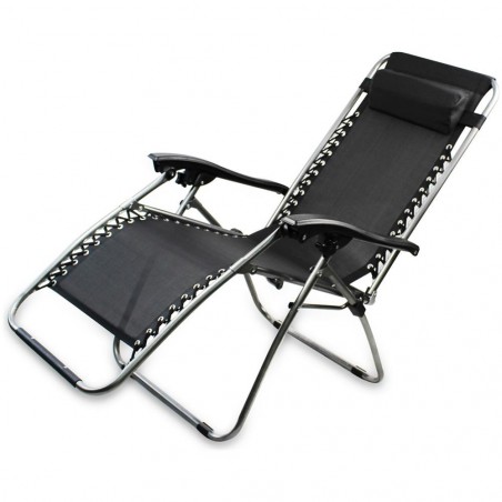 604001 Silla plegable EVERTOP reclinable GRAVITÀ ZERO NEGRO