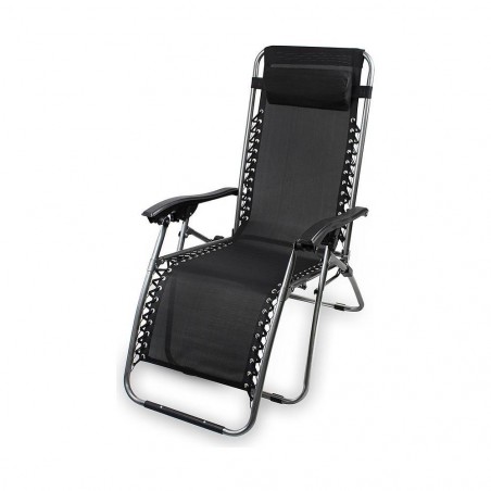 604001 Silla plegable EVERTOP reclinable GRAVITÀ ZERO NEGRO