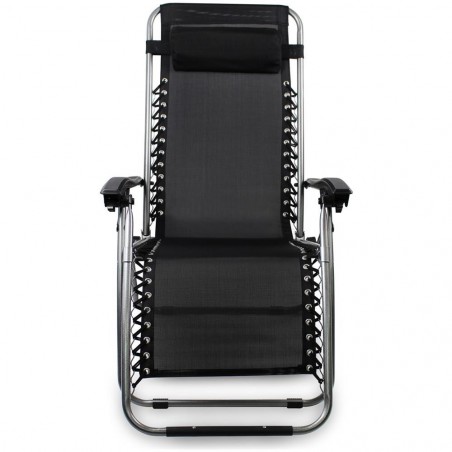 604001 Silla plegable EVERTOP reclinable GRAVITÀ ZERO NEGRO