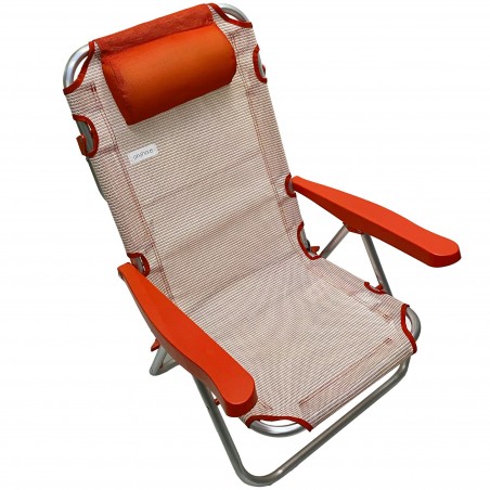 545119 Silla de playa reclinable ONSHORE en aluminio y textil en 3 colores