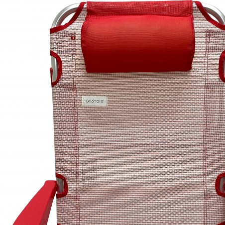 545119 Silla de playa reclinable ONSHORE en aluminio y textil en 3 colores