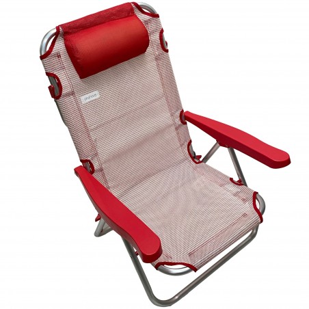 545119 Silla de playa reclinable ONSHORE en aluminio y textil en 3 colores