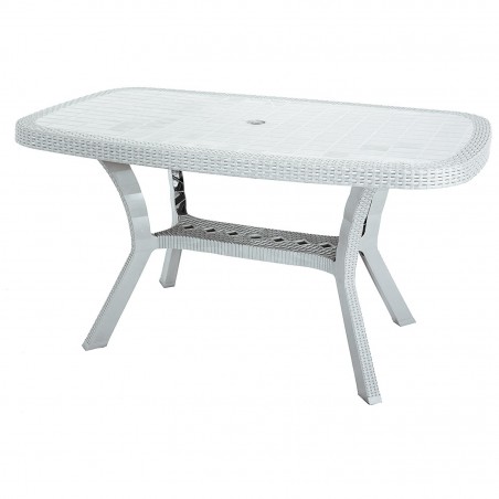Mesa OTELLO Elite KROPLAST Resina de ratán en relieve para exterior 82x140xh72cm