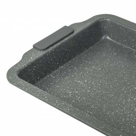 140019 Pack 3 bandejas rectangulares DGBAVARIA GREY stone con asas de silicona