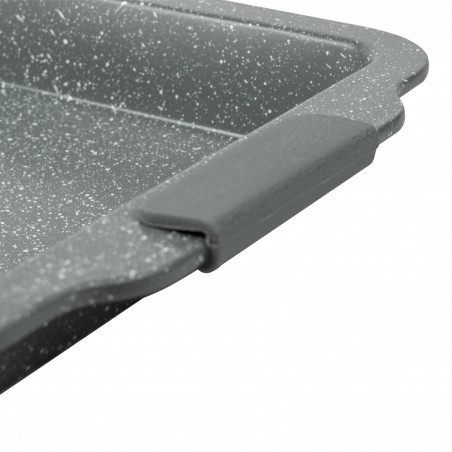 140019 Pack 3 bandejas rectangulares DGBAVARIA GREY stone con asas de silicona