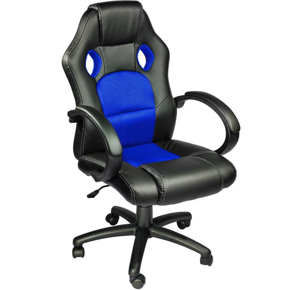 Silla de oficina Gaming Racer cuero ecológico 4 ruedas giratorias y direcciónal