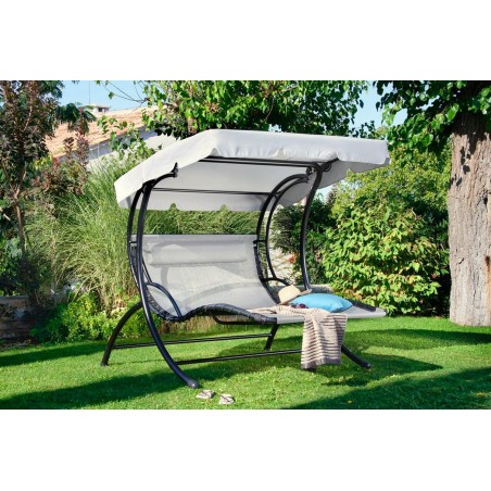 Mecedora 2 plazas DREAM para exterior con techo 169x174x177cm capacidad 240kg