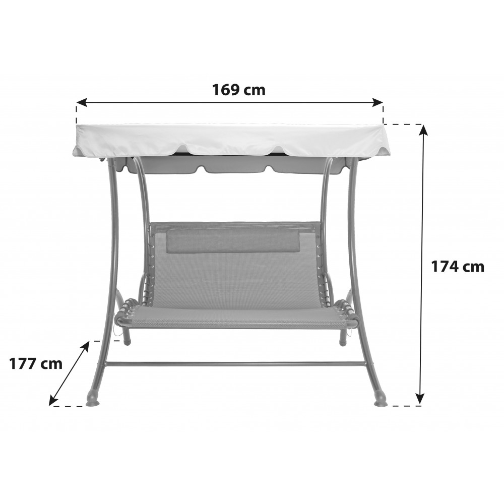 Mecedora 2 plazas DREAM para exterior con techo...