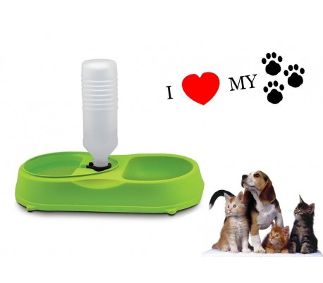 Comedero para mascotas - Dispensador de alimento y bebida para animales domésticos