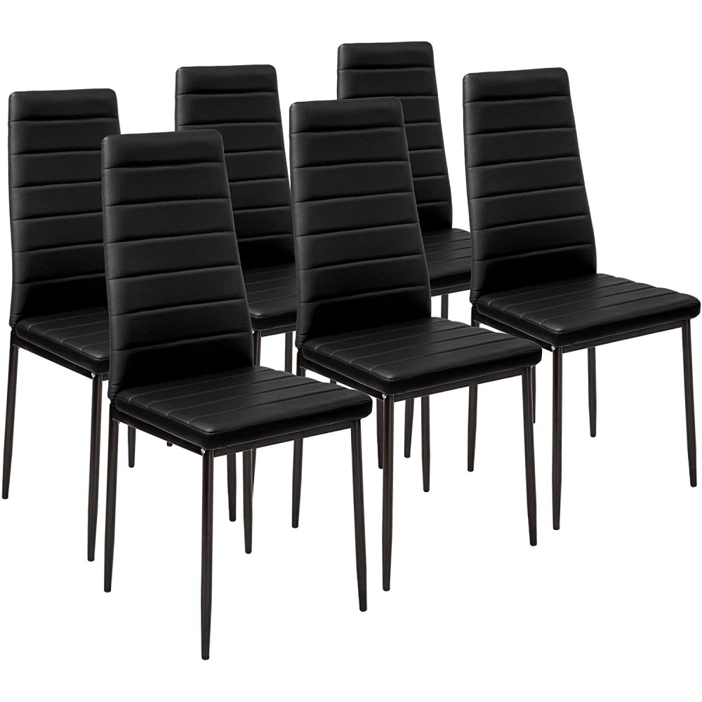 6 sillas de diseño moderno PENNY Asiento tapizado cuero ecológico 41x45x98,5cm