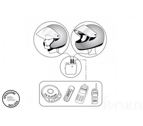 Intercomunicador de moto para 2 cascos con...