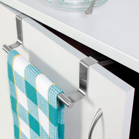 GustoCasa 100506 Barra para cocina de metal cromado 30x7x13 4 ganchos colgantes