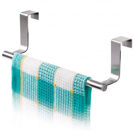 GustoCasa 100506 Barra para cocina de metal cromado 30x7x13 4 ganchos colgantes