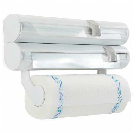 592019 Dispensador de film y papel de cocina 3 en 1 BLANCO 38x20.5x8.5 cm