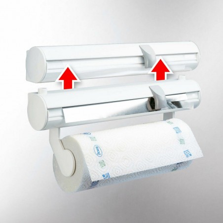 592019 Dispensador de film y papel de cocina 3 en 1 BLANCO 38x20.5x8.5 cm
