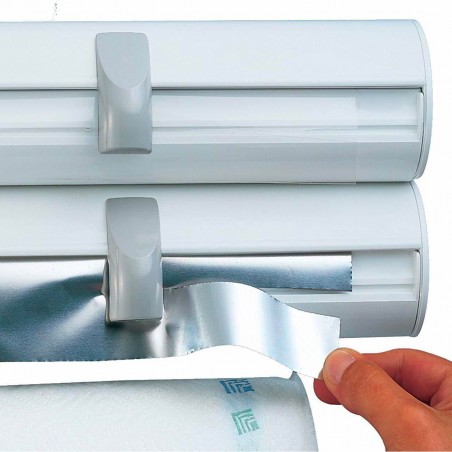 592019 Dispensador de film y papel de cocina 3 en 1 BLANCO 38x20.5x8.5 cm