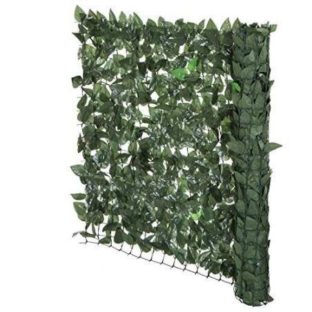Hiedra sintética realista con red para jardín de 1x3 m conectable en cadena
