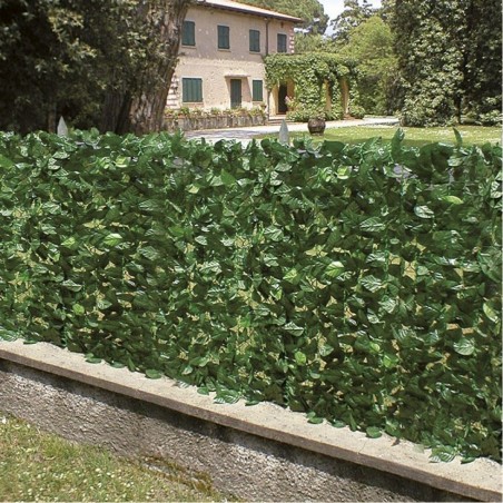 Hiedra sintética realista con red para jardín de 1x3 m conectable en cadena