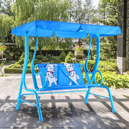 154830 Mecedora de jardín DALMATA para niños 2 Asientos en acero 112x75x108cm