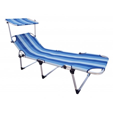 Tumbona de metal Brandina Maiorca respaldo ajustable con sombrilla