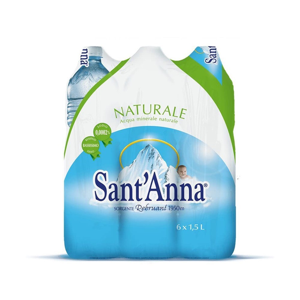 Agua mineral natural de Sant'Anna 1,5 Lt (paquete de 6 botellas)